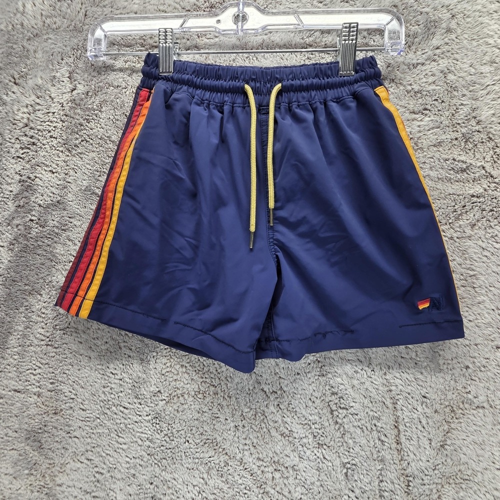 Aviator Nation Shorts Youth 10 Blue Made USA Striped Flex Performance 5 Stripe